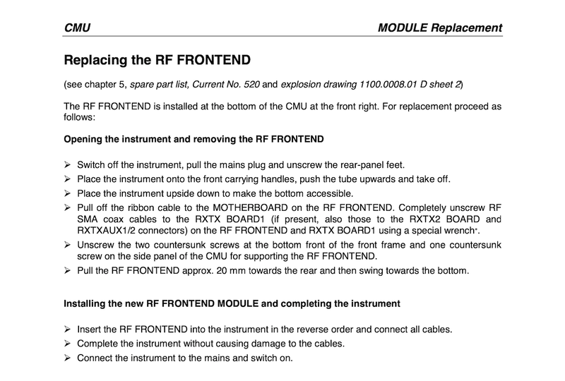 Replacing CMU200 RF Frontend