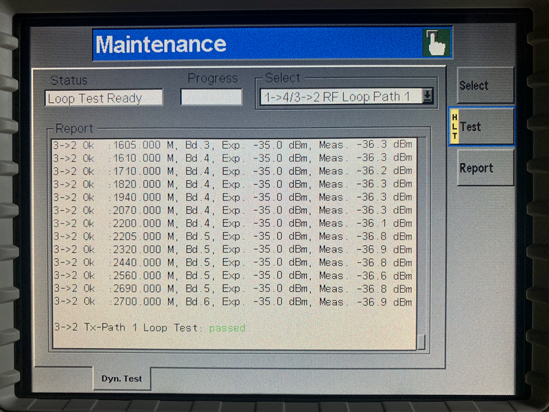 CMU200 3->2 Tx-Path 1 Loop Test passed