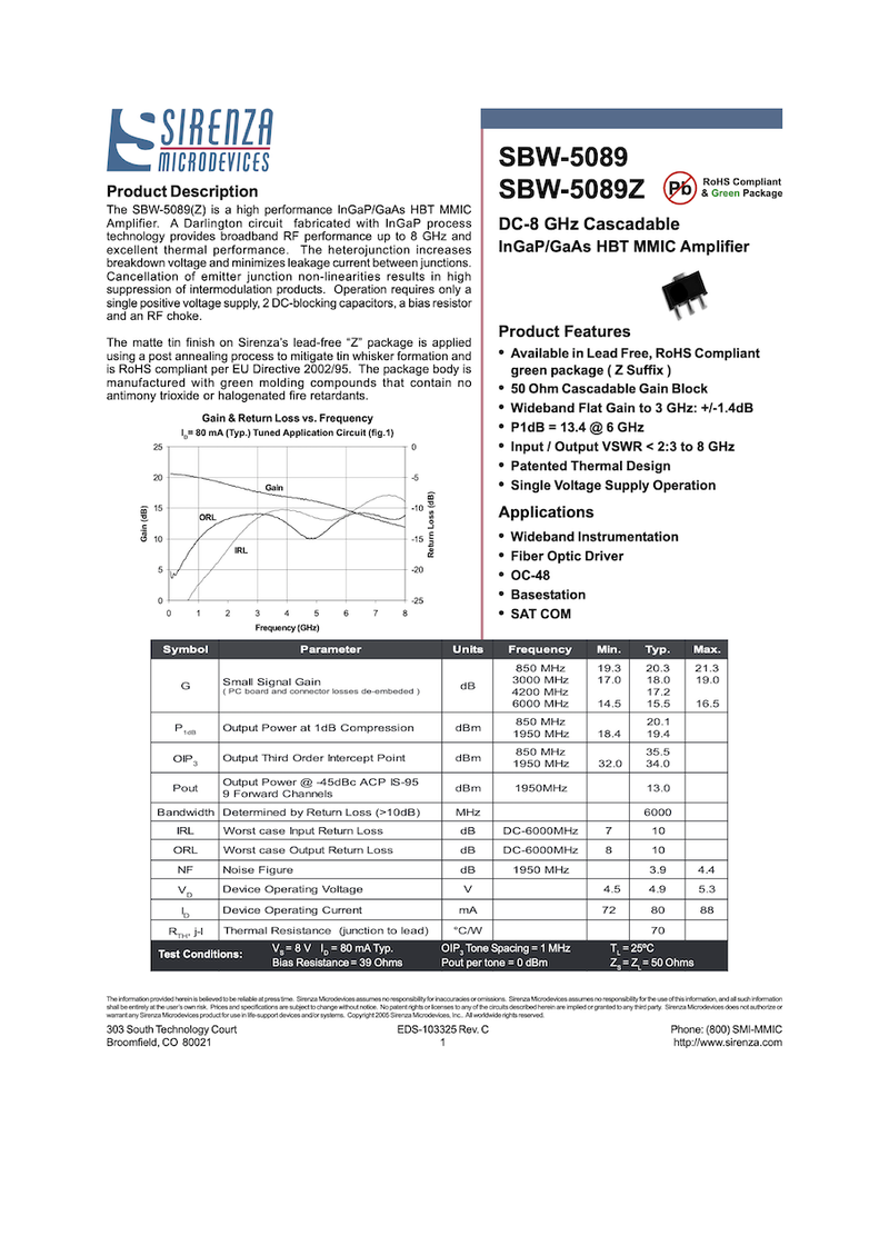 SBW-5089 MMIC Amplifier Datasheet